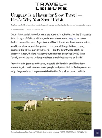 Travel + Leisure, October 2024