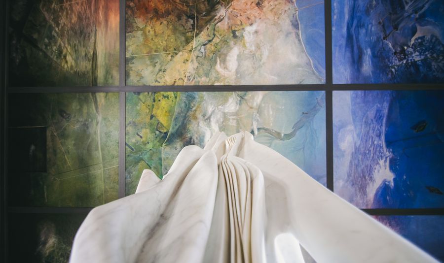 Marble sculpture by Pablo Atchugarry, Estancia Vik