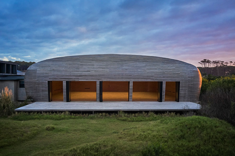 The pavilion at dusk