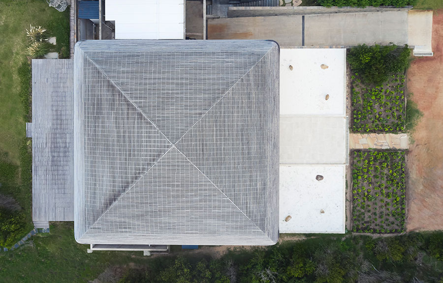 The roof, from the air