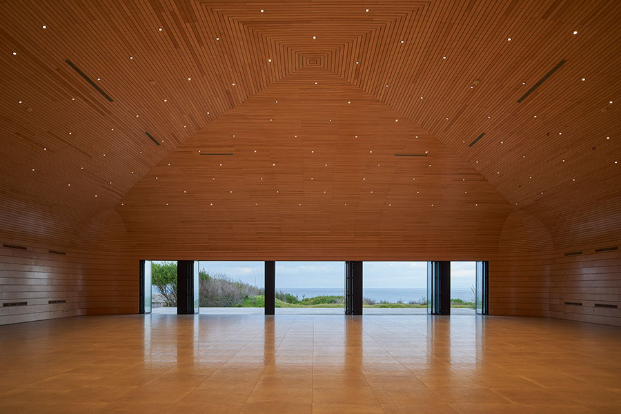 The hall under its skylights