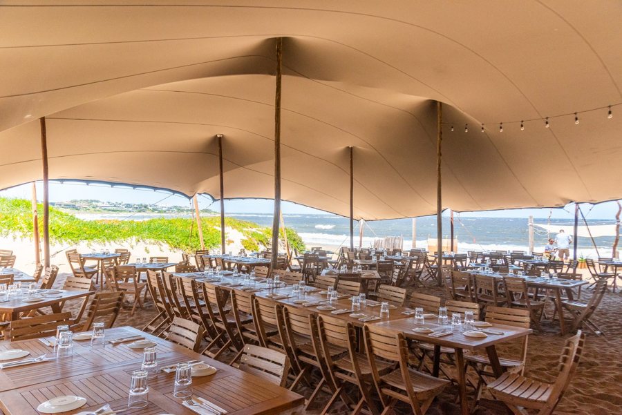 Long tables under a tent